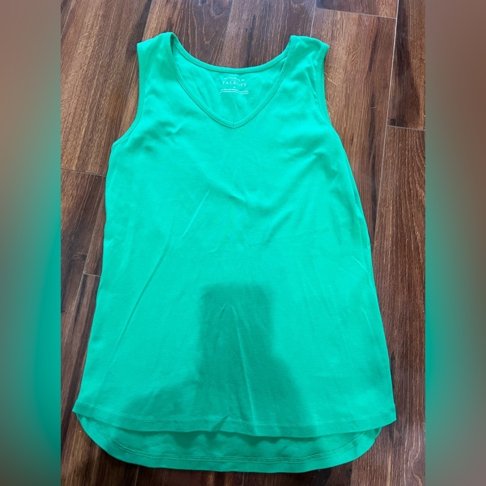 Talbots 100% Pima cotton green Tank Top